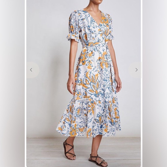 APIECE APART
MONTEROSSA DRESS - FLORES ORANGE Size 4 - Picture 4 of 7